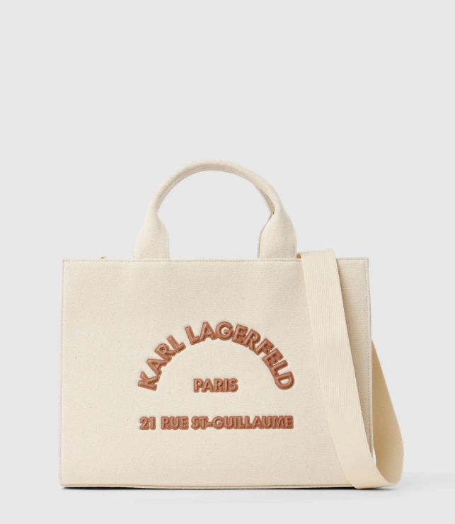 Bolso tote Karl blanco camel